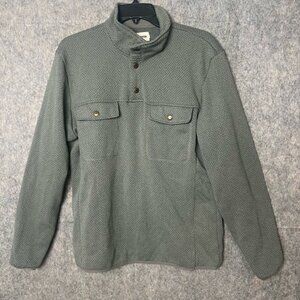 Taylor Stitch Men Size 40 Medium Slate Grid Pullover Fleece Jacket